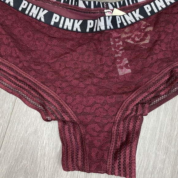 NWT Victoria’s Secret PINK Maroon Cheetah Print Cheeky Panties - Picture 3 of 6